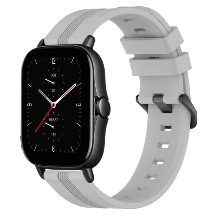 20mm Concave Striped Slicone Watch Band, For Amazfit GTS 2E, For Amazfit GTS 2 Mini