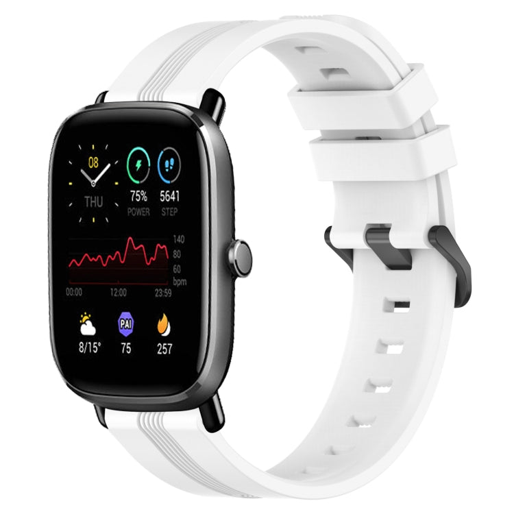 20mm Concave Striped Slicone Watch Band, For Amazfit GTS 2E, For Amazfit GTS 2 Mini
