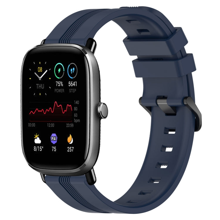 20mm Concave Striped Slicone Watch Band, For Amazfit GTS 2E, For Amazfit GTS 2 Mini