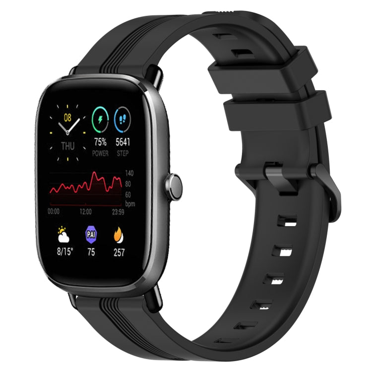 20mm Concave Striped Slicone Watch Band, For Amazfit GTS 2E, For Amazfit GTS 2 Mini