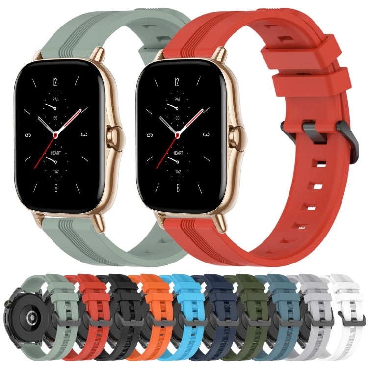 20mm Concave Striped Slicone Watch Band, For Amazfit GTS 2, For Amazfit GTS
