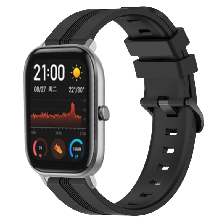 20mm Concave Striped Slicone Watch Band, For Amazfit GTS 2, For Amazfit GTS