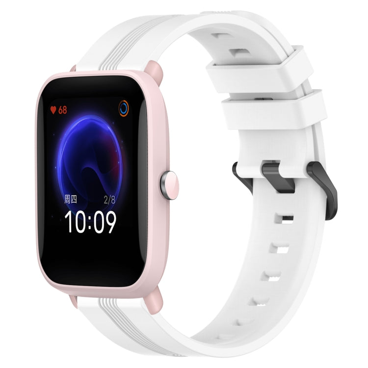 20mm Concave Striped Slicone Watch Band, For Amazfit GTR 42mm, For Amazfit Pop Pro