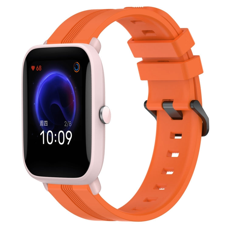 20mm Concave Striped Slicone Watch Band, For Amazfit GTR 42mm, For Amazfit Pop Pro