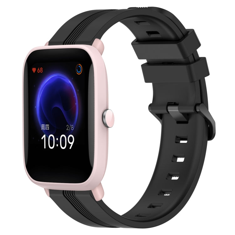 20mm Concave Striped Slicone Watch Band, For Amazfit GTR 42mm, For Amazfit Pop Pro