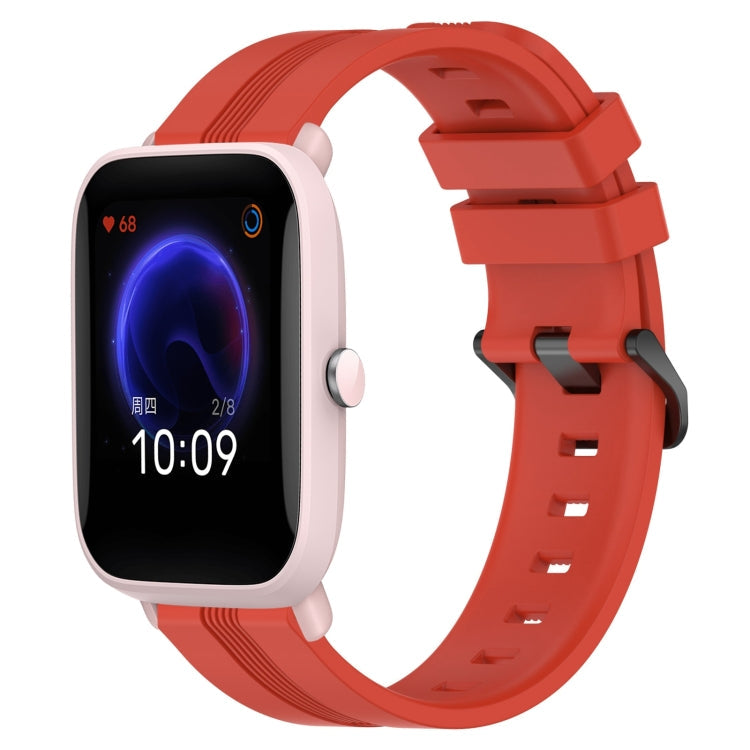 20mm Concave Striped Slicone Watch Band, For Amazfit GTR 42mm, For Amazfit Pop Pro