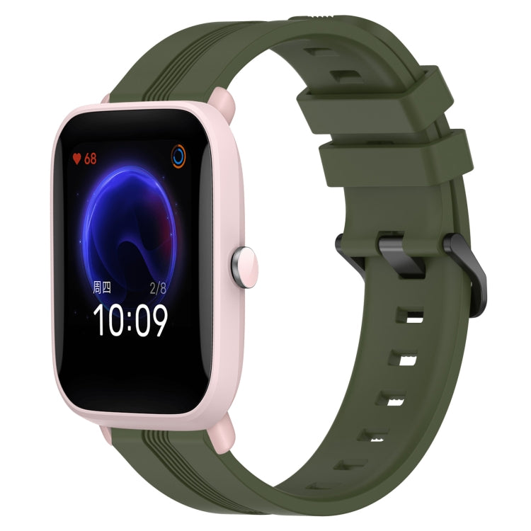 20mm Concave Striped Slicone Watch Band, For Amazfit GTR 42mm, For Amazfit Pop Pro