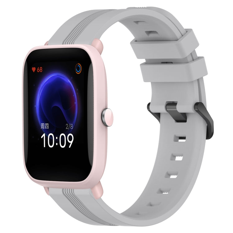 20mm Concave Striped Slicone Watch Band, For Amazfit GTR 42mm, For Amazfit Pop Pro