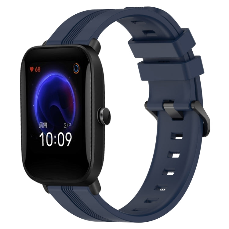 20mm Concave Striped Slicone Watch Band, For Amazfit Pop
