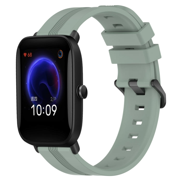 20mm Concave Striped Slicone Watch Band, For Amazfit Pop