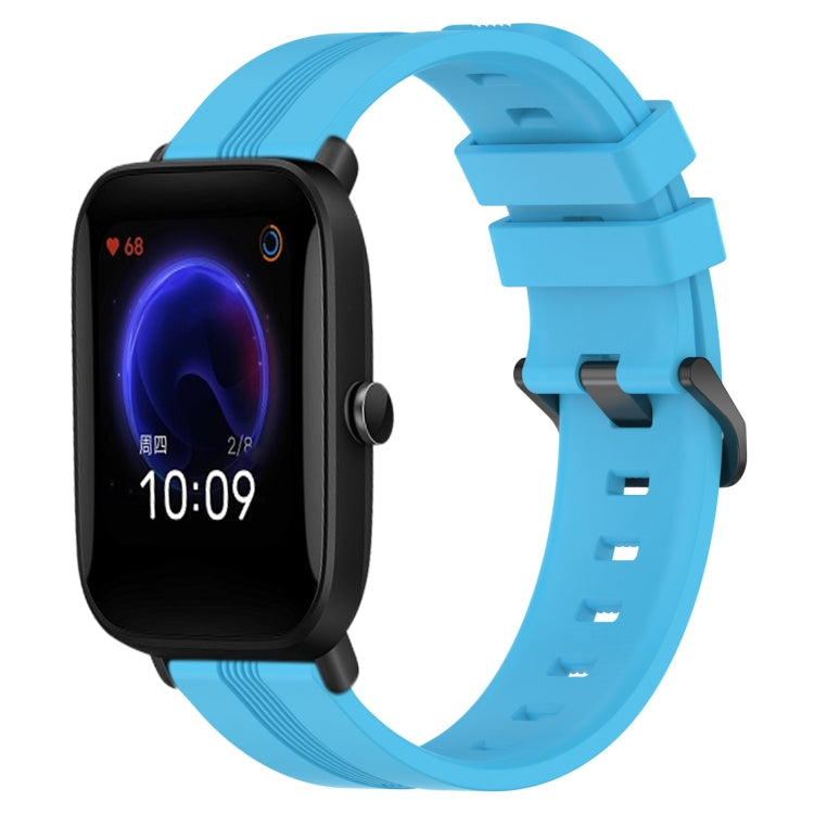 20mm Concave Striped Slicone Watch Band, For Amazfit Pop
