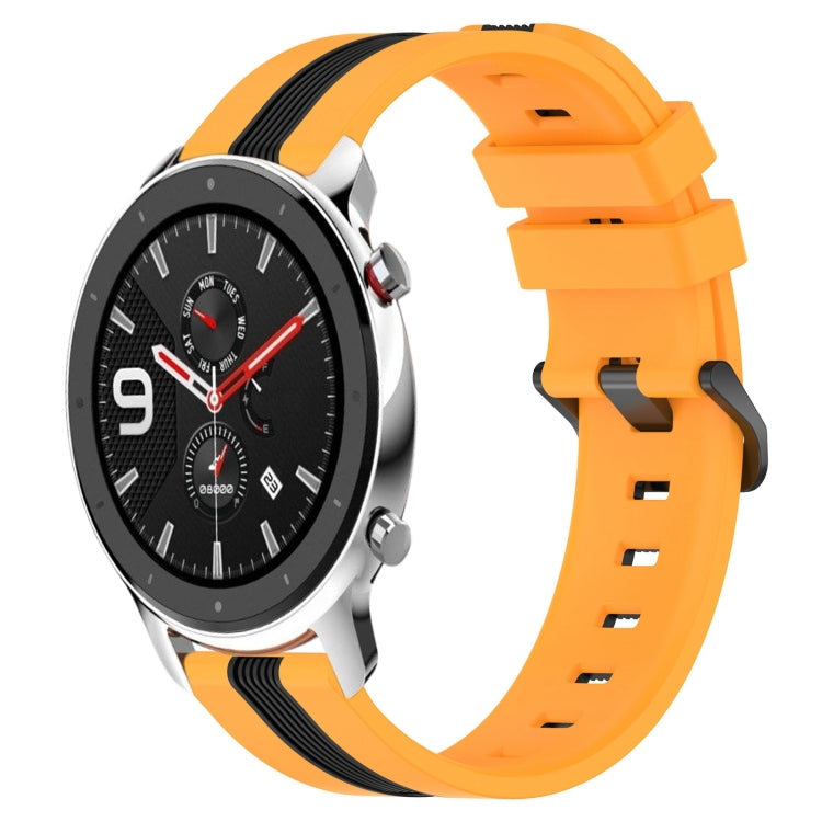 22mm Vertical Two-Color Silicone Watch Band, For Amazfit GTR 4, For Amazfit GTR 4 Pro