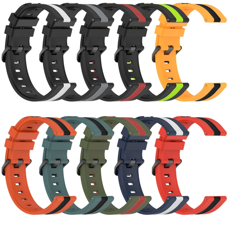 22mm Vertical Two-Color Silicone Watch Band, For Amazfit GTR 3, For Amazfit GTR 3 Pro