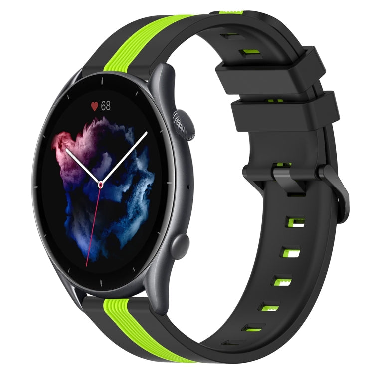 22mm Vertical Two-Color Silicone Watch Band, For Amazfit GTR 3, For Amazfit GTR 3 Pro