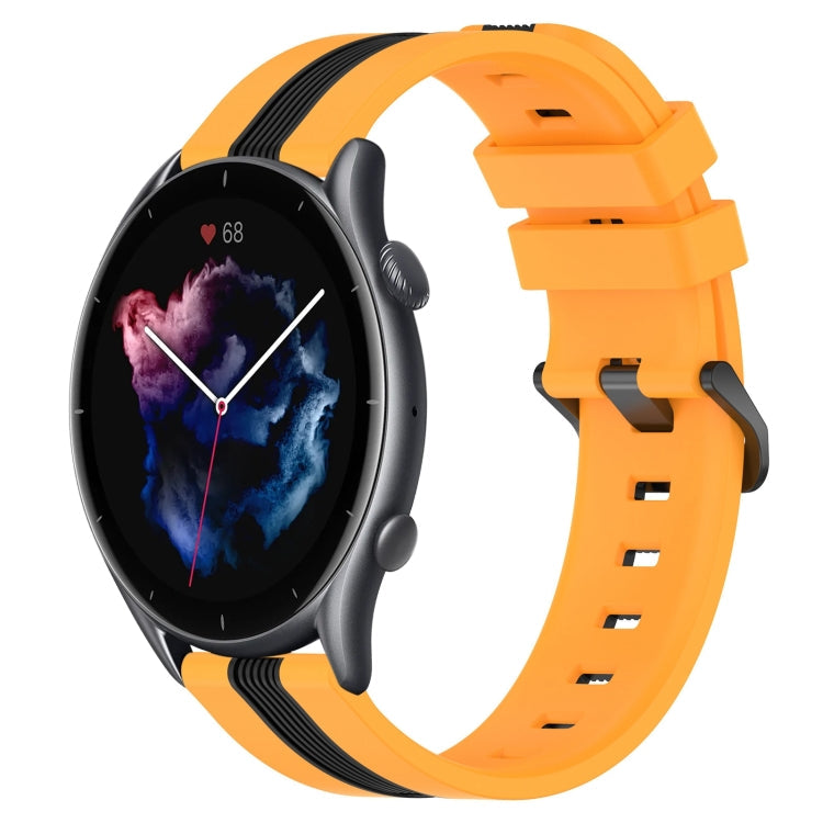 22mm Vertical Two-Color Silicone Watch Band, For Amazfit GTR 3, For Amazfit GTR 3 Pro