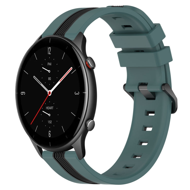 22mm Vertical Two-Color Silicone Watch Band, For Amazfit GTR 2e, For Amazfit GTR 2