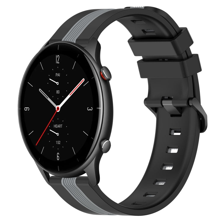 22mm Vertical Two-Color Silicone Watch Band, For Amazfit GTR 2e, For Amazfit GTR 2