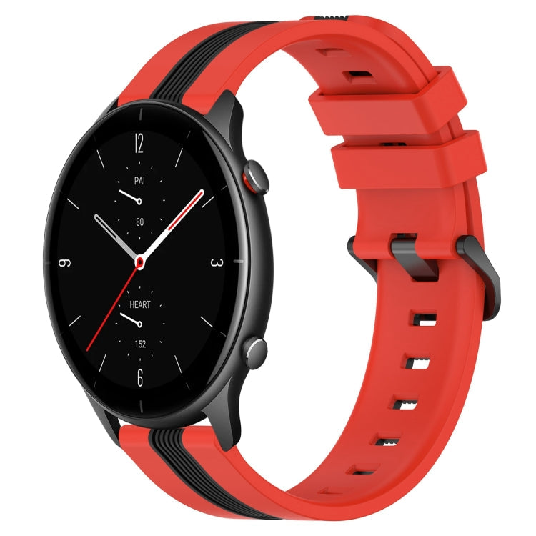 22mm Vertical Two-Color Silicone Watch Band, For Amazfit GTR 2e, For Amazfit GTR 2
