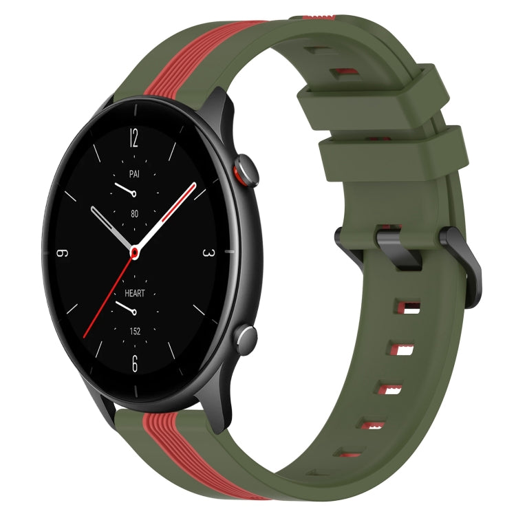 22mm Vertical Two-Color Silicone Watch Band, For Amazfit GTR 2e, For Amazfit GTR 2
