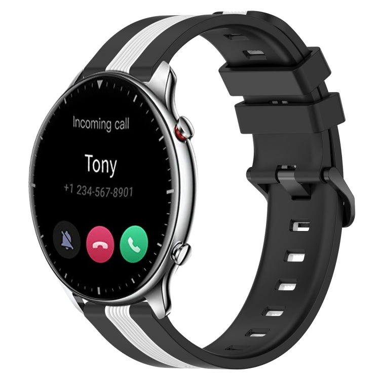 22mm Vertical Two-Color Silicone Watch Band, For Amazfit GTR 2e, For Amazfit GTR 2