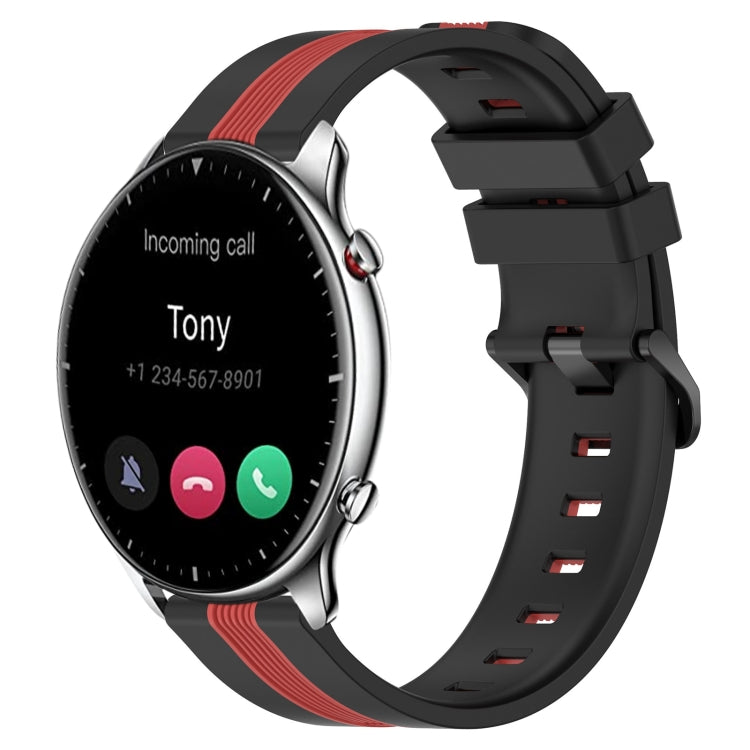 22mm Vertical Two-Color Silicone Watch Band, For Amazfit GTR 2e, For Amazfit GTR 2