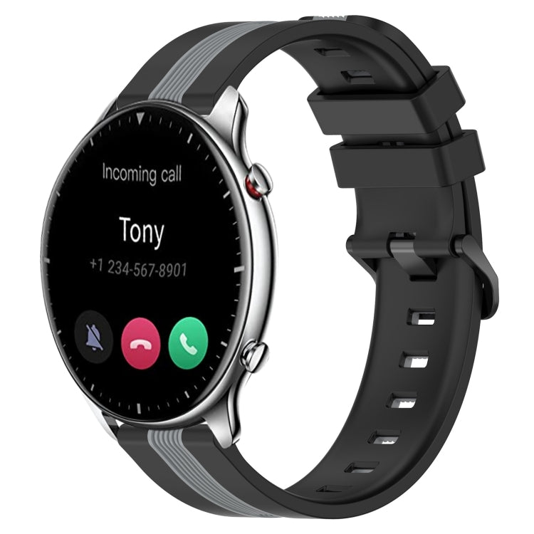 22mm Vertical Two-Color Silicone Watch Band, For Amazfit GTR 2e, For Amazfit GTR 2