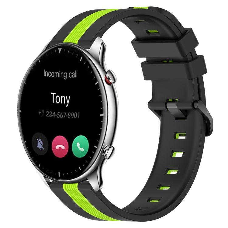 22mm Vertical Two-Color Silicone Watch Band, For Amazfit GTR 2e, For Amazfit GTR 2