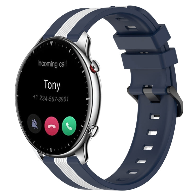 22mm Vertical Two-Color Silicone Watch Band, For Amazfit GTR 2e, For Amazfit GTR 2