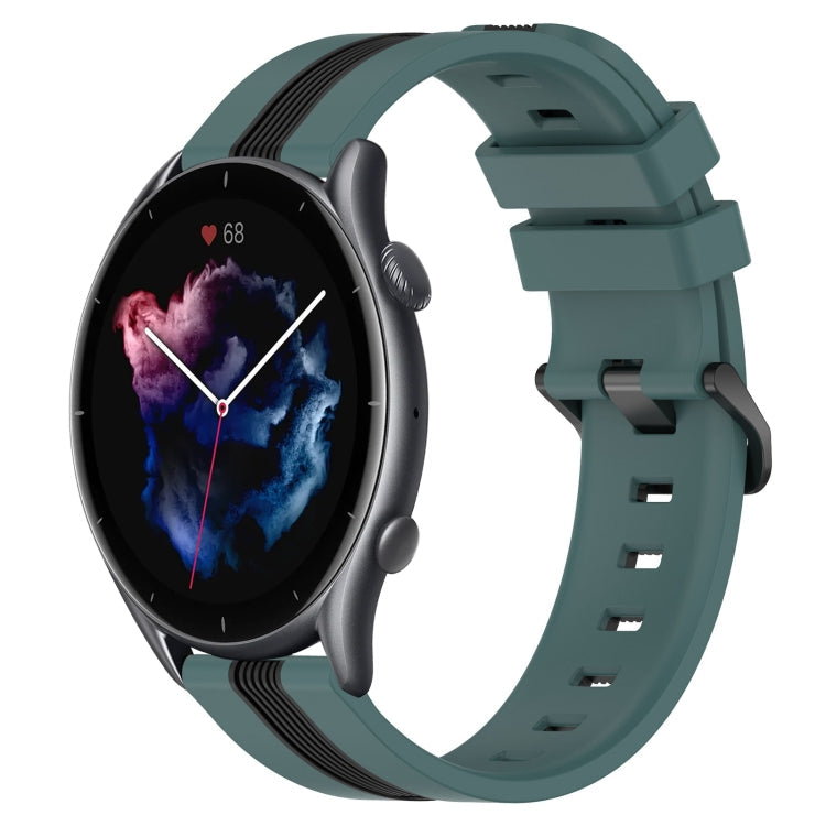 22mm Vertical Two-Color Silicone Watch Band, For Amazfit 3, For Amazfit GTR 47mm