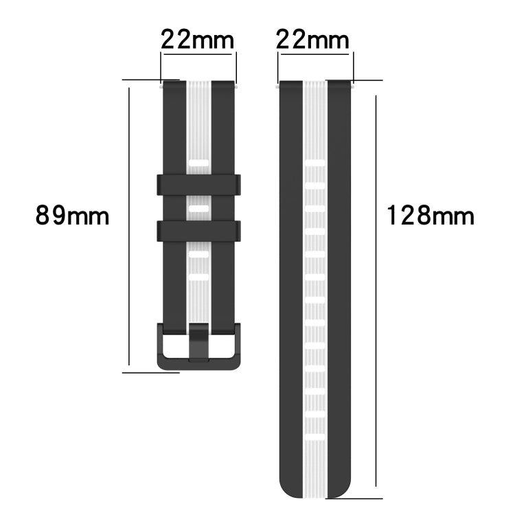 22mm Vertical Two-Color Silicone Watch Band, For Amazfit 3, For Amazfit GTR 47mm