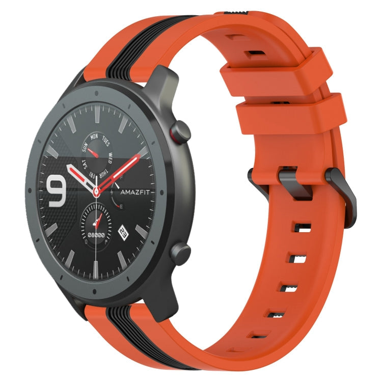 22mm Vertical Two-Color Silicone Watch Band, For Amazfit 3, For Amazfit GTR 47mm