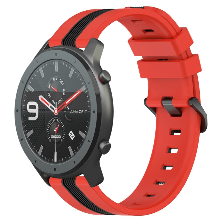 22mm Vertical Two-Color Silicone Watch Band, For Amazfit 3, For Amazfit GTR 47mm
