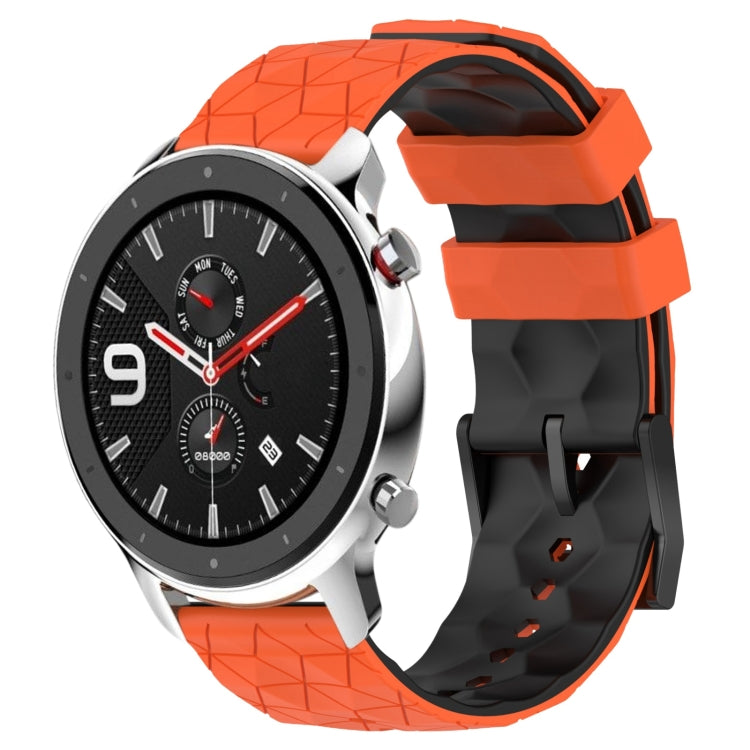 22mm Football Texture Two-Color Silicone Watch Band, For Amazfit GTR 4, For Amazfit GTR 4 Pro