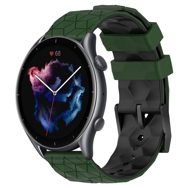 22mm Football Texture Two-Color Silicone Watch Band, For Amazfit GTR 3, For Amazfit GTR 3 Pro