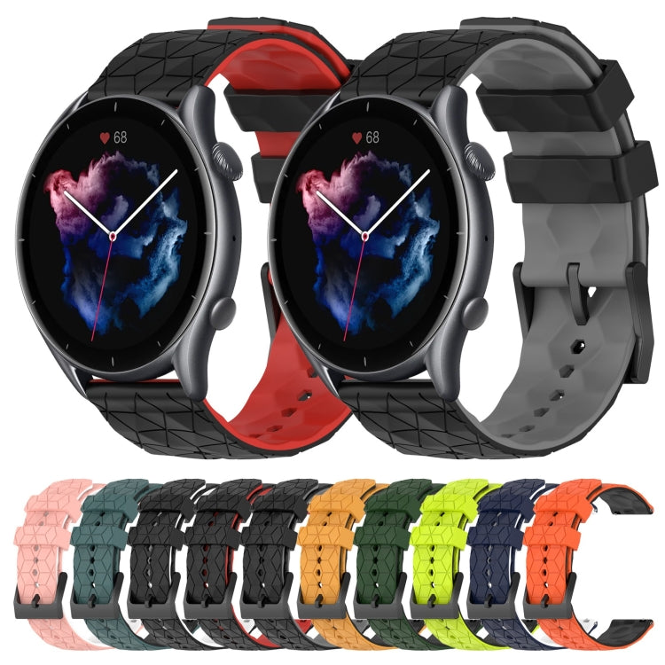 22mm Football Texture Two-Color Silicone Watch Band, For Amazfit GTR 3, For Amazfit GTR 3 Pro