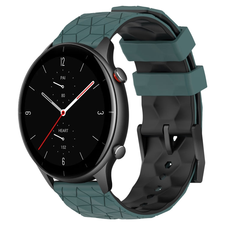 22mm Football Texture Two-Color Silicone Watch Band, For Amazfit GTR 2e, For Amazfit GTR 2