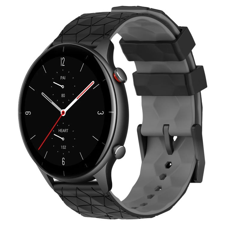 22mm Football Texture Two-Color Silicone Watch Band, For Amazfit GTR 2e, For Amazfit GTR 2