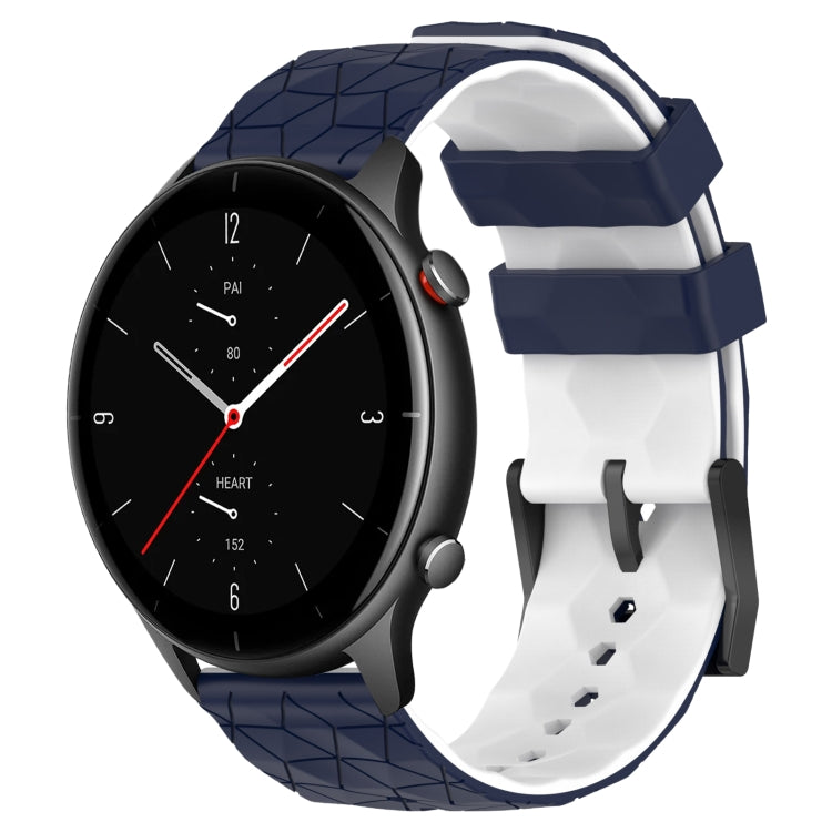 22mm Football Texture Two-Color Silicone Watch Band, For Amazfit GTR 2e, For Amazfit GTR 2