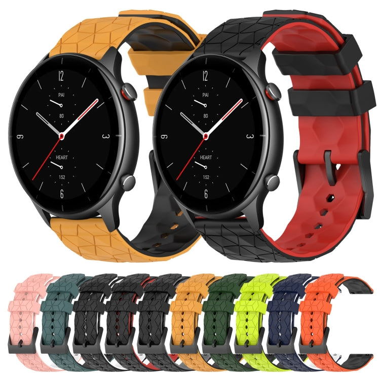 22mm Football Texture Two-Color Silicone Watch Band, For Amazfit GTR 2e, For Amazfit GTR 2