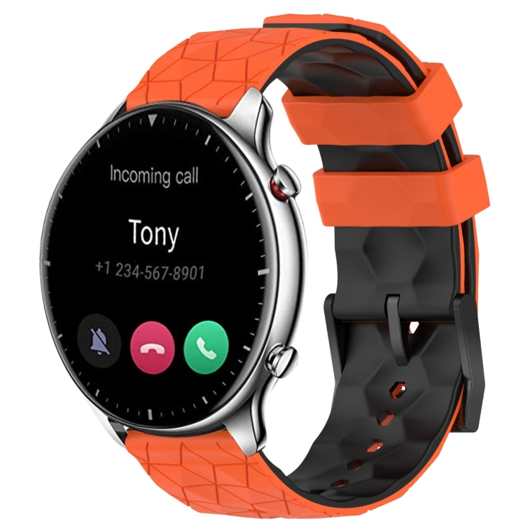22mm Football Texture Two-Color Silicone Watch Band, For Amazfit GTR 2e, For Amazfit GTR 2