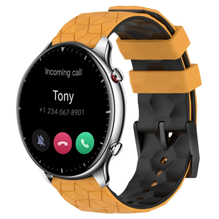 22mm Football Texture Two-Color Silicone Watch Band, For Amazfit GTR 2e, For Amazfit GTR 2