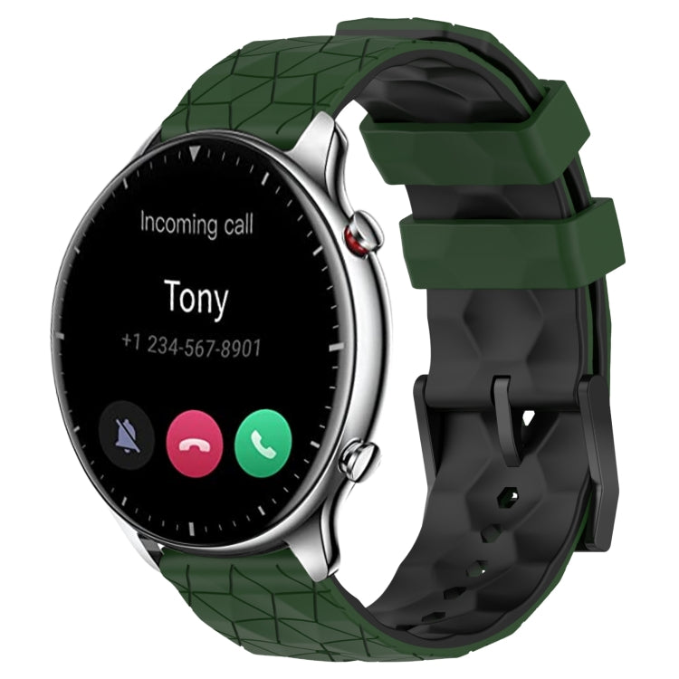 22mm Football Texture Two-Color Silicone Watch Band, For Amazfit GTR 2e, For Amazfit GTR 2