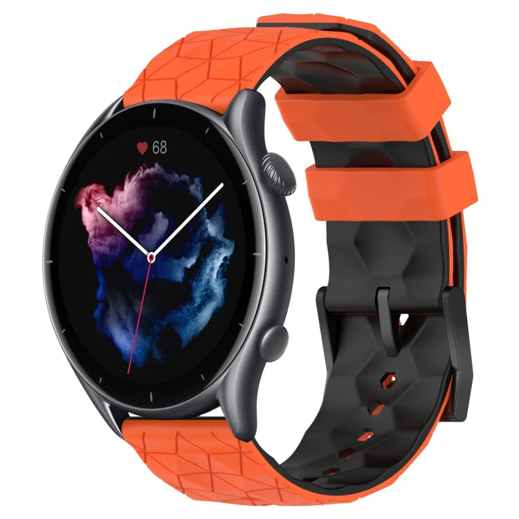 22mm Football Texture Two-Color Silicone Watch Band, For Amazfit 3, For Amazfit GTR 47mm