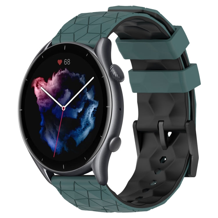 22mm Football Texture Two-Color Silicone Watch Band, For Amazfit 3, For Amazfit GTR 47mm