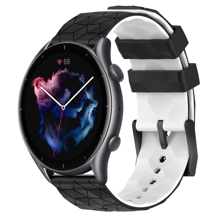22mm Football Texture Two-Color Silicone Watch Band, For Amazfit 3, For Amazfit GTR 47mm