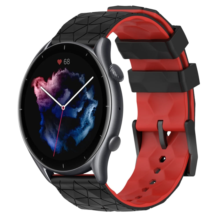 22mm Football Texture Two-Color Silicone Watch Band, For Amazfit 3, For Amazfit GTR 47mm