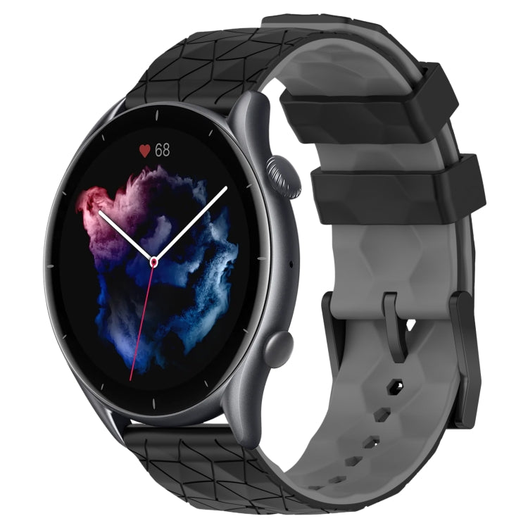 22mm Football Texture Two-Color Silicone Watch Band, For Amazfit 3, For Amazfit GTR 47mm
