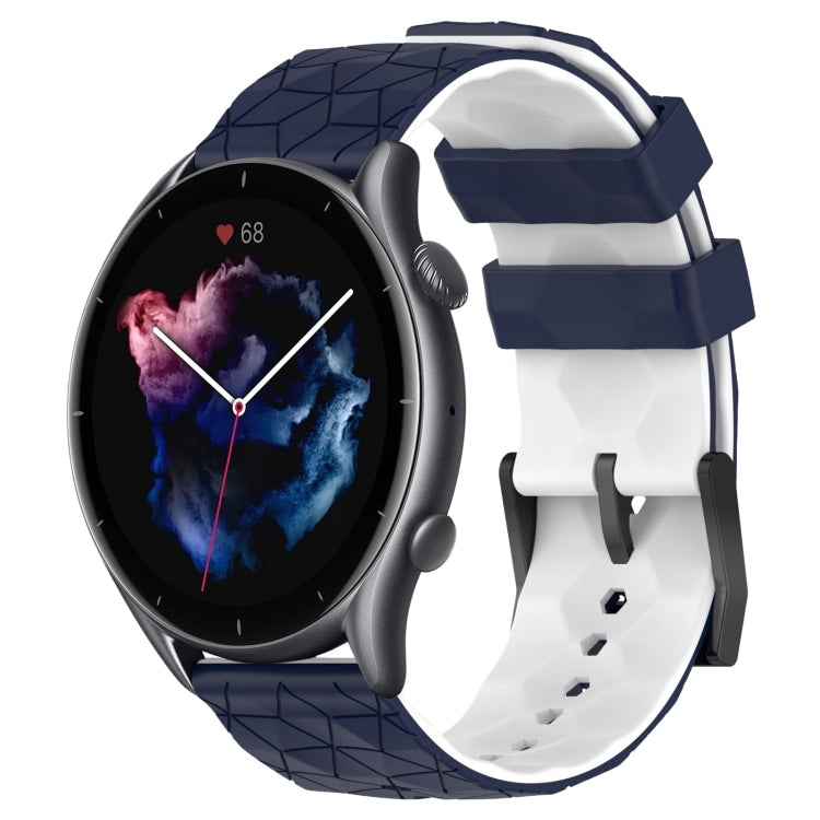 22mm Football Texture Two-Color Silicone Watch Band, For Amazfit 3, For Amazfit GTR 47mm