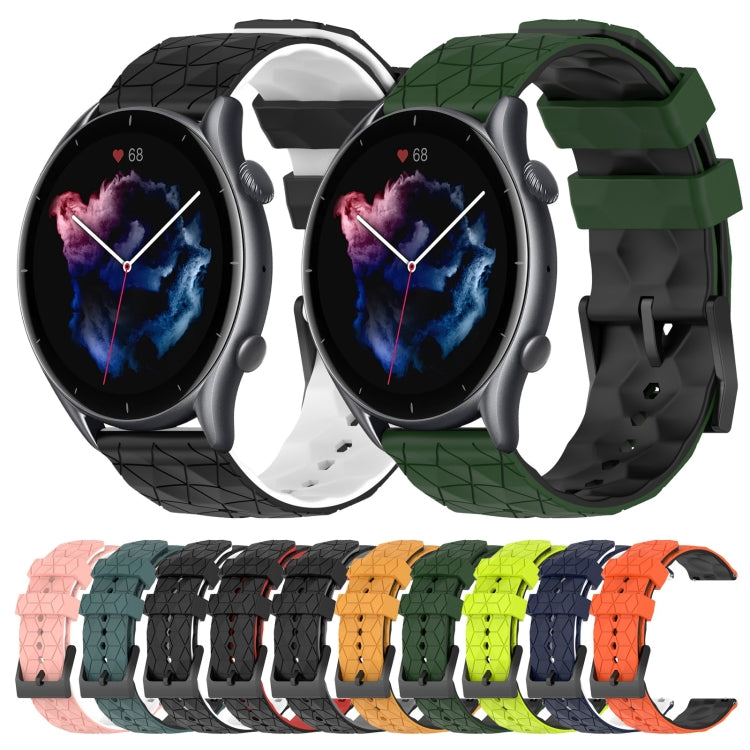22mm Football Texture Two-Color Silicone Watch Band, For Amazfit 3, For Amazfit GTR 47mm