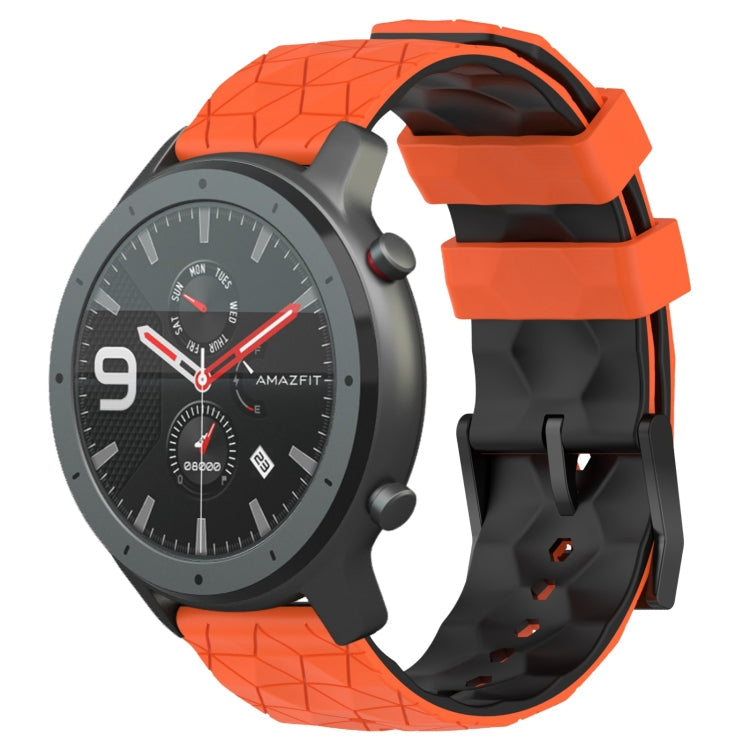 22mm Football Texture Two-Color Silicone Watch Band, For Amazfit 3, For Amazfit GTR 47mm